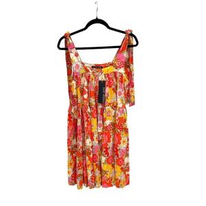 Mister Zimi Eliza Mini Dress Havana Floral Tiered Boho Retro Size 8 NWT